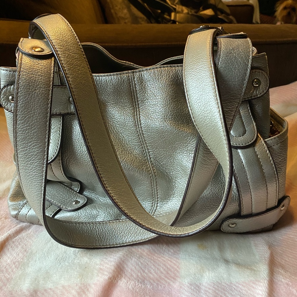 Silver shoulder bag